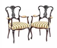PAIR OF EDWARDIAN ARMCHAIRS at Ross's Online Art Auctions