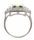 18CT WHITE GOLD PERIDOT AND DIAMOND CLUSTER RING at Ross's Online Art Auctions