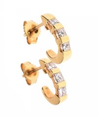 18CT GOLD AND DIAMOND EARRINGS at Ross's Online Art Auctions
