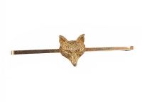 9CT GOLD FOX BAR BROOCH/STOCK PIN WITH FITTED BOX at Ross's Online Art Auctions