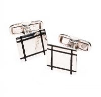 STERLING SILVER AND ENAMEL CUFFLINKS at Ross's Online Art Auctions