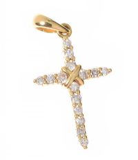 18CT GOLD AND DIAMOND CROSS PENDANT at Ross's Online Art Auctions