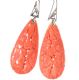 9CT WHITE GOLD AND CORAL DROP EARRINGS at Ross's Online Art Auctions