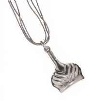 STERLING SILVER PERFUME BOTTLE ON A MULTI-STRAND STERLING SILVER CHAIN at Ross's Online Art Auctions