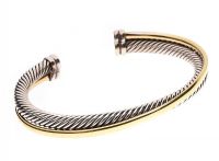STERLING SILVER AND 1/4 BONDED 18CT GOLD BANGLE BY DAVID YURMAN at Ross's Online Art Auctions