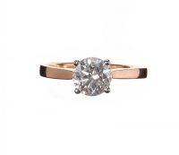 18CT ROSE-GOLD AND DIAMOND SOLITAIRE RING at Ross's Online Art Auctions