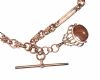 9CT ROSE GOLD FANCY-LINK CHAIN AND FOB at Ross's Online Art Auctions