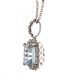 9CT WHITE GOLD AQUAMARINE AND DIAMOND PENDANT AND CHAIN at Ross's Online Art Auctions