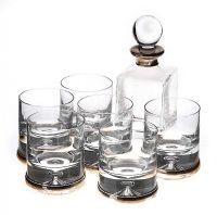 SILVER MOUNTED DECANTER & SIX WHISKEY TUMBLERS at Ross's Online Art Auctions