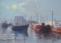 FISHING BOATS by Michael McCaig at Ross's Online Art Auctions