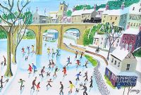 SKATING ON THE RIVER KNARESBOROUGH by John Ormsby at Ross's Online Art Auctions