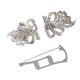SILVER-TONE METAL DUET CLIP BROOCH SET WITH CRYSTALS at Ross's Online Art Auctions