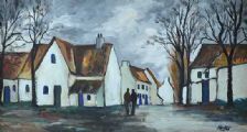 AN IRISH VILLAGE by Markey Robinson at Ross's Online Art Auctions