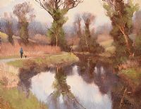 A WALK ALONG THE LAGAN by Tom Stephenson at Ross's Online Art Auctions