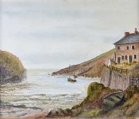 PORT QUINN, CORNWALL by R.J. Finney at Ross's Online Art Auctions