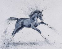 BLUE DANCING FOAL by Audrey Smyth at Ross's Online Art Auctions