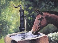 HORSE WATERING by Gregory Moore at Ross's Online Art Auctions