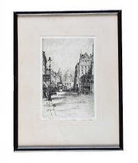 BLACK AND WHITE ENGRAVING BY R CRESSWELL BOAK at Ross's Online Art Auctions