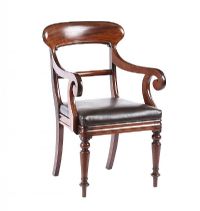 GEORGIAN MAHOGANY ELBOW CHAIR at Ross's Online Art Auctions