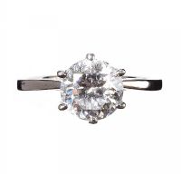SILVER-TONE AND CUBIC ZIRCONIA RING at Ross's Online Art Auctions