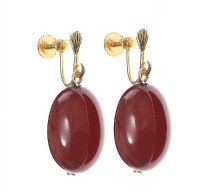 GOLD-TONE AMBER EARRINGS at Ross's Online Art Auctions
