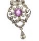 STERLING SILVER EDWARDIAN AMETHYST PENDANT AND CHAIN at Ross's Online Art Auctions
