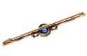 18CT GOLD SAPPHIRE AND DIAMOND BAR BROOCH at Ross's Online Art Auctions