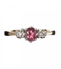 9CT GOLD AMETHYST AND DIAMOND RING at Ross's Online Art Auctions