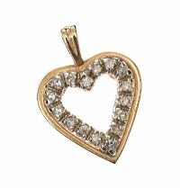 14CT GOLD AND DIAMOND PENDANT at Ross's Online Art Auctions