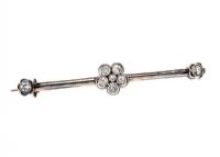 GOLD-TONE AND DIAMOND BAR BROOCH at Ross's Online Art Auctions