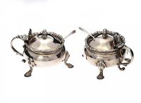 PAIR OF SILVER MUSTARDS at Ross's Online Art Auctions