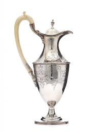 ENGRAVED SILVER CLARET JUG at Ross's Online Art Auctions