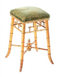 GILTWOOD STOOL at Ross's Online Art Auctions