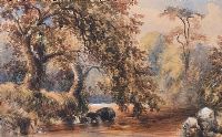 TREES BY THE RIVER by William Bingham McGuinness RHA at Ross's Online Art Auctions