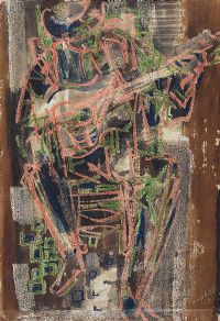 THE SPANISH GUITAR PLAYER by George Campbell RHA RUA at Ross's Online Art Auctions