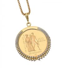22CT GOLD COIN ON AN 18CT GOLD MOUNT AND CHAIN at Ross's Online Art Auctions