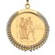 22CT GOLD COIN ON AN 18CT GOLD MOUNT AND CHAIN at Ross's Online Art Auctions