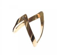 9CT GOLD WISHBONE-STYLE RING SET WITH A DIAMOND at Ross's Online Art Auctions