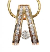 14CT GOLD AND DIAMOND PENDANT AND CHAIN at Ross's Online Art Auctions