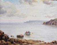 BOAT AT GARRON POINT, COUNTY ANTRIM by Charles McAuley at Ross's Online Art Auctions