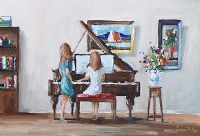PLAYING THE PIANO by Lorna Millar at Ross's Online Art Auctions