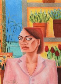 GIRL IN A FLOWER SHOP by Graham Knuttel at Ross's Online Art Auctions