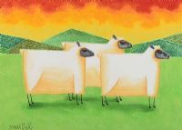 THREE SHEEP by Graham Knuttel at Ross's Online Art Auctions