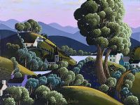 TREES BY THE LOUGH by George Callaghan at Ross's Online Art Auctions