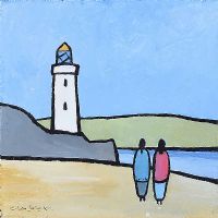 IRISH LIGHTHOUSE by Eileen Gallagher at Ross's Online Art Auctions