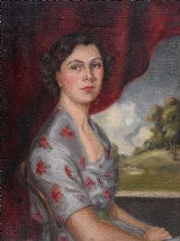 PORTRAIT OF SEATED LADY by Lydia de Burgh RUA UWS at Ross's Online Art Auctions