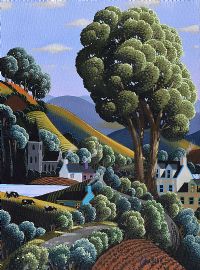COWS GRAZING BY THE LOUGH by George Callaghan at Ross's Online Art Auctions
