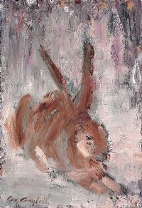 IRISH HARE LAYING LOW by Con Campbell at Ross's Online Art Auctions