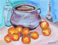 STILL LIFE ORANGES by Lynne Larmour at Ross's Online Art Auctions