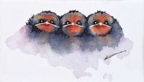 THREE LITTLE BIRDS by Audrey Smyth at Ross's Online Art Auctions